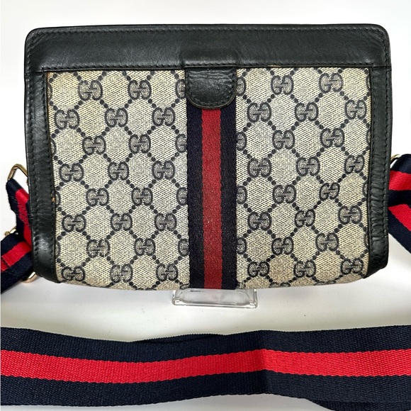 Gucci GG Navy Monogram Crossbody Pouch w/ auth cert - Picture 1 of 13